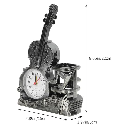 Reloj de violín musical color plata como obsequio adecuado para niños 8
