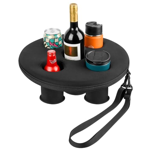 Soporte flotante para bebidas, soporte para bebidas para piscina, mesa flotante para piscina, bandeja flotante para bebidas con 5 agujeros para whirlpols, bandeja flotante para fiestas en la piscina