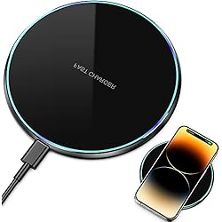 Cargador Inalambrico Huawei Valor Cargador Inalámbrico, Wireless Charger Cargador iPhone Inalambrico para iPhone 15/14/13/12/11/8/Pro MAX/Mini/XR/X/Plus, Samsung Galaxy S22/S21/S20/S10, AirPods, Huawei, Xiaomi