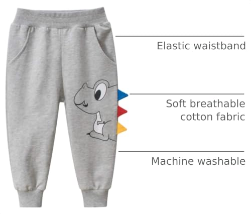 Image of HILEELANG Toddler Boy Sweatpants Kids Sport Jogger Cotton Casual Active Playwear Sweats Pants 2-Pack