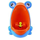 BIGOCT Frog Boys Potty Training Urinal with Whirling Target, Blue