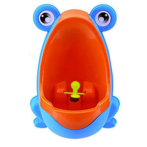 BIGOCT Frog Boys Potty Training Urinal with Whirling Target, Blue
