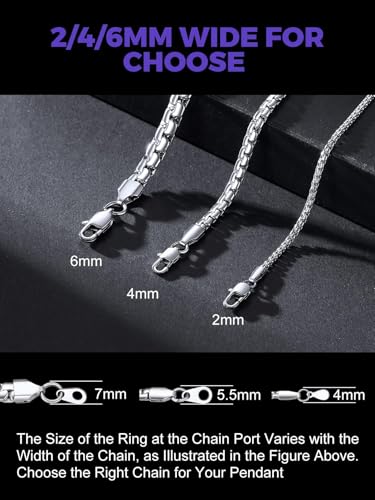 Richsteel Stainless Steel Mens Flat Link Chain Necklace, Black/Gold/Steel Chain for men, 2mm/4mm/6mm Width, No Tarnish & Hypoallergenic Hip Hop Jewelry, 18"-30" Length4