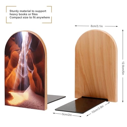Sujetalibros resistente para evitar caídas de libros, madera Antelope Canyon universal 3
