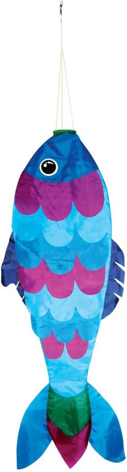 Skydog Kites Blue Fish Windsock, 36-Inch