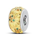 HUIPOJUE Flower Charms for Pandora Bracelets and Necklace Cubic Zirconia Dangle Beads for Women