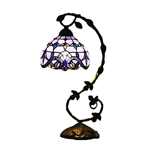 GAUUA Bedside Table Lamp Baroque Stained Glass Lamp Tiffany Style Desk Light with Metal Base for Living Room Bedroom Kids Room Dorm Dresser