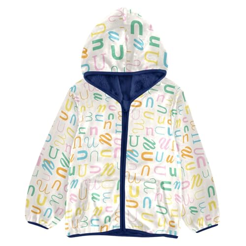 Letter U Girls Fleece Jacket Girls Fall Jacket Girls Zip Up Hoodie Girls Sherpa Jacket 2-10T