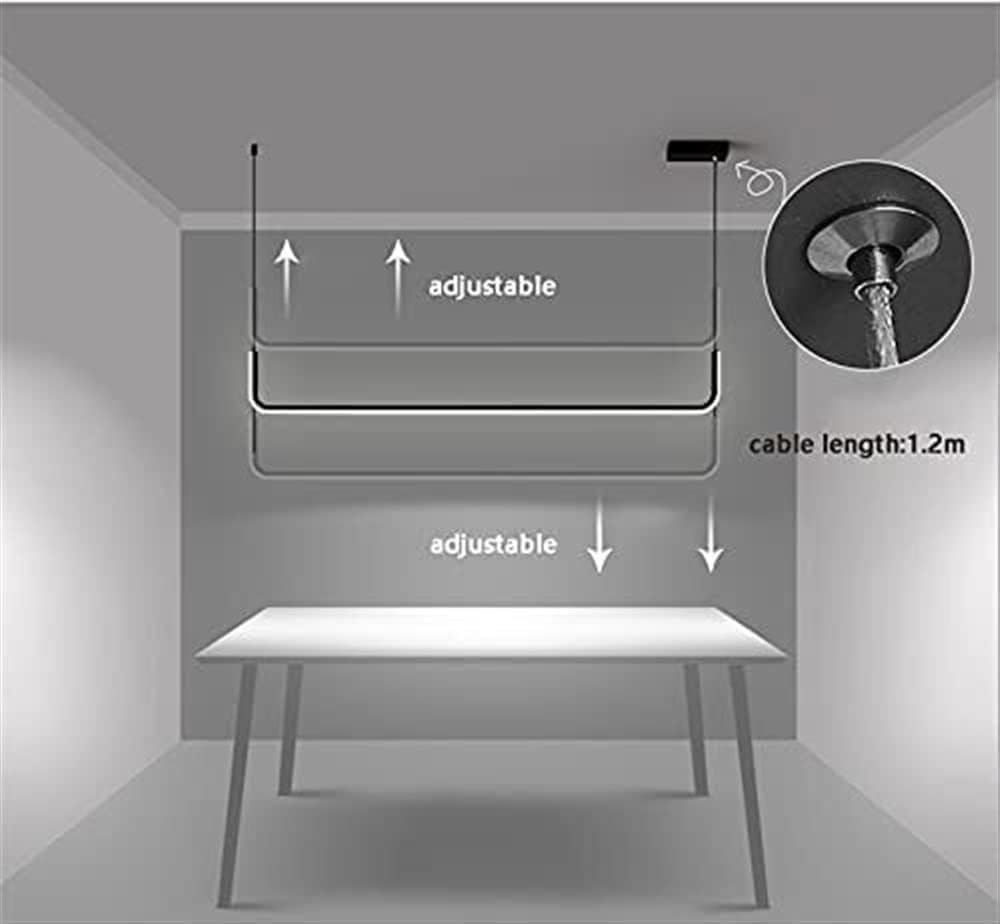 Lampada a Sospensione a LED lineare Lunga, dimmerabile a 3 Colori, Lampada Industriale per Tavolo da Pranzo, Isola della Cucina, Bar, Soggiorno