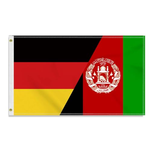 Große 90×150 CM Deutschland Afghanistan Flagge, großes 150D Deutsch Afghanistans Freundschafts banner,Strapazierfähige Deutschlandfahne Doube-Seitendruck Dekor Messingösen large Afghanistan