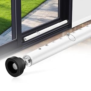 Sliding Door Security Bar, 17-55 Inch Adjustable Sliding Patio Door Lock Bar, 1inch Heavy Duty Window Security Bars with Rubber Tips, Sliding Glass Door Security Bar for Home Apartment