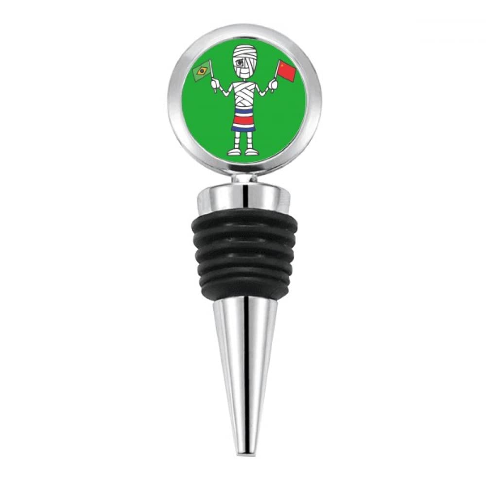 no/nono/no costa rica chinese flag brazil flag Bottle Stopper Stainless Steel Rubber Reusable