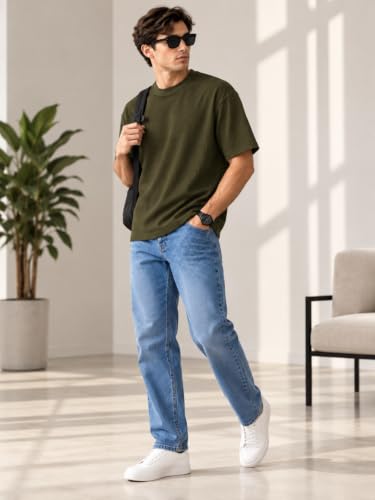 Image of Leriya Fashion T Shirt for Man | Men Luxury Vertical Stripe Textured T-Shirt | Classic Crew Neck Short Sleeve Knit Tee | Cotton Tshirts for Men | Regular Fit Soft Tshirt with Modern Golf Athletic