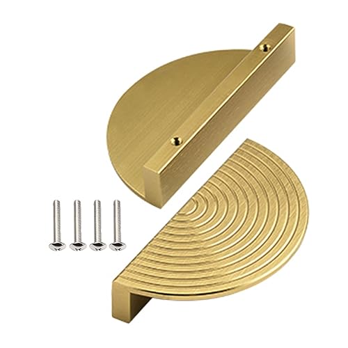 YQOLG87 Poignée de porte tiroir en demi-cercle doré-2Pièces Boutons demi-lune en demi-cercle avec vis,Quincaillerie solide pour armoire,Pour meubles cuisine...