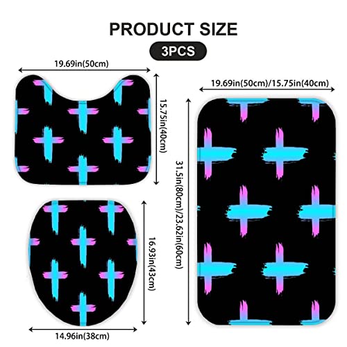 Badematten Set 3D 40x60 Halloween absorbierend 3-teiliges Flanell-Badezimmerteppich-Set maschinenwaschbare weich… – Bild 3