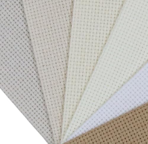 Image of KCS 6 pc of 12 inch x 18 inch (30cmx45cm) Counted Cotton Aida Cloth Cross Stitch Fabric (16CT-G)