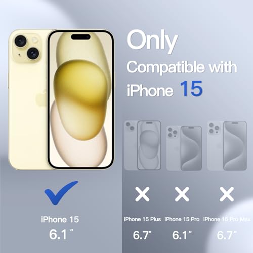Image of JETech Matte Cover Case for iPhone 15 6.1-Inch, Shockproof Military Grade Drop Protection, Frosted Translucent Back Phone Cover, Anti-Fingerprint (Yellow)