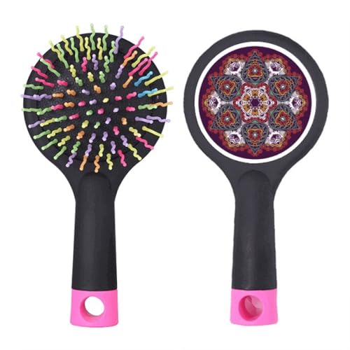 Brosse à cheveux démêlant coussin au motif coloré asymétrique pour salon