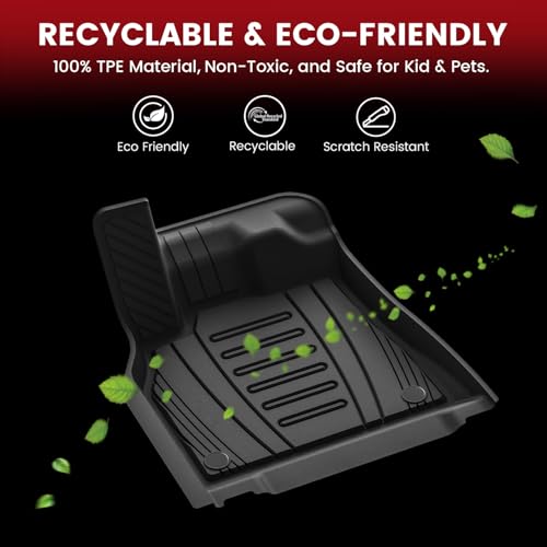 Image of LASFIT Floor Mats Custom Fit for Audi Q5 SQ5 2018-2025(Include Q5 /SQ5 Sportback 2021-2025), All-Weather Protection TPE 1st & 2nd Row Car Liners for Audi Accsessories, Easy to Clean, Black | Also for PHEV&Sportback, 3D Custom Fit TPE All Weather Floor Liners, Full Coverage Secure-Fit Car Mats, Easy to Wash