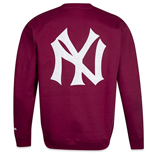 Moletom New Era Careca MLB New York Yankees Modern Classic Vermelho Escuro