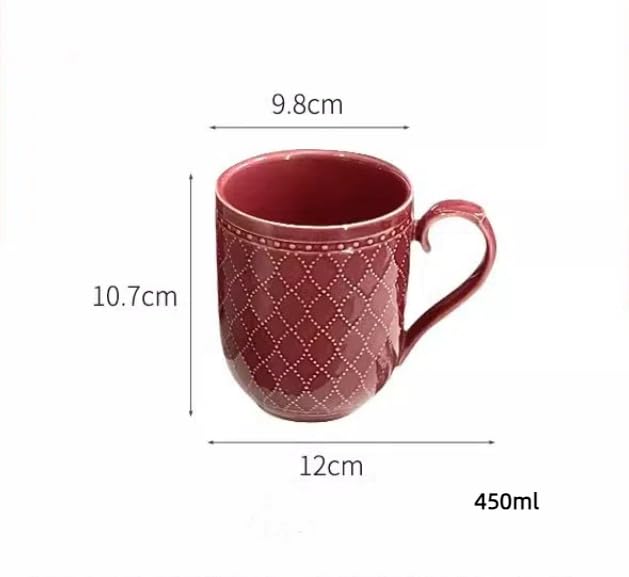 Großes Kaffeebecher-Set mit 2 Stück, 450 ml, Keramik-Teetassen-Set für Büro und Zuhause, spülmaschinenfest, mikrowellengeeignet