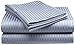 Queen Size 400 Thread Count 100% Cotton Sateen Dobby Stripe Sheet Set -Light Blue