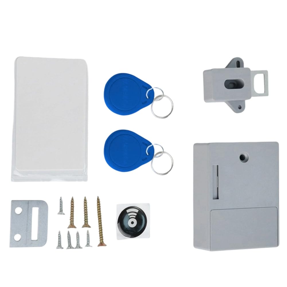 Jnchdghwa Gray No Drill Installation Smart Rfid Digital Lock For Furniture- Key Card Access Design C