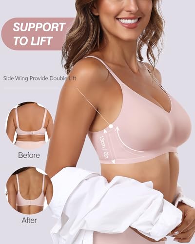 Image of HORISUN Womens Bras Comfortable Wireless Push Up Bra Seamless Full Coverage No Underwire Bralettes for Women with Support