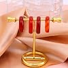 4Pcs Red Carnelian Rings Set for Women Agate Carnelian Stone Stackable Band Ring