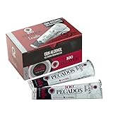 Grado alcohólico: 5° %Vol Ice Drink 100 Pecados  8 unidades 90ml  5° %Vol  Bebida aromatizada de baja graduación sabor Gin y fresa con azúcar y edulcorantes lista para congelar  flash helado
