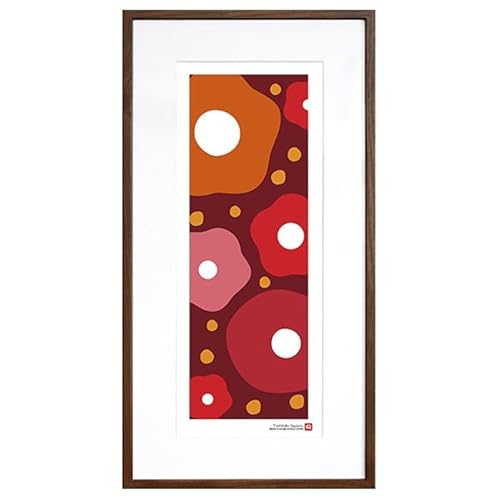 [絵画] 和紙アート 「椿」 額装サイズ 300mmx600mm 阿波紙