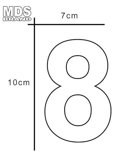 Prime Design 10cm Zahlen Aufkleber | Selbstklebende hausnummern zum aufkleben | Klebezahlen für Mülltonne, Briefkasten & Hausnummer | Optimal für Außen & Innen, klebeziffer sind Weiss (8, 10cm)