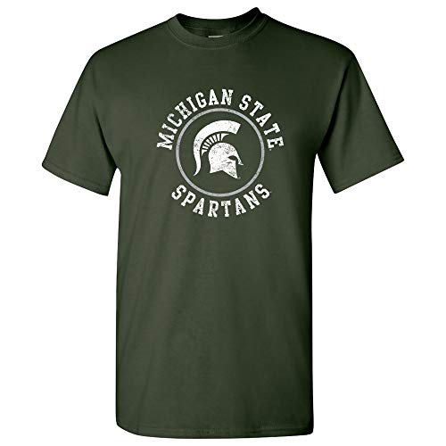 UGP Campus Apparel AS04 - Michigan State Spartans Distressed Circle Logo T Shirt Small Forest
