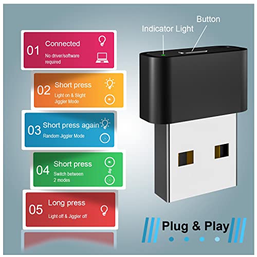 Qui Metal Usb Mouse Jiggler With Switch Button,Automatic Mouse Mover With 2 Jiggle Modes,Supports Multi-Track,Driver-Free,Plug-And-Play Keeps Pc/Laptop Awake #TOP3