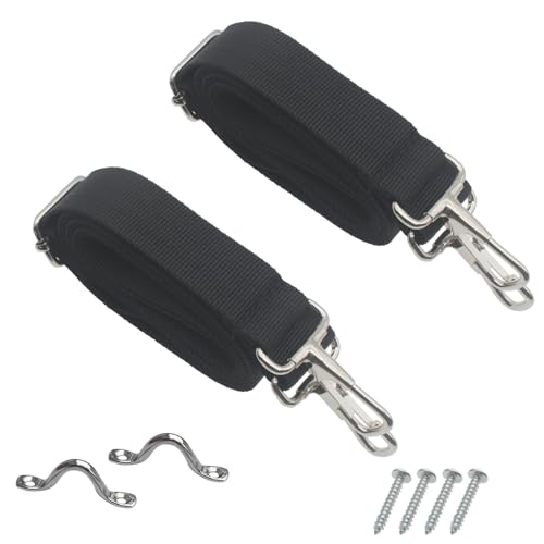 OZXNO 2 x Bootsgurte, verstellbare Bootsgurte mit Haken, 71,1 cm ~ 152,4 cm, Marine-Gurtband, Edelstahl, Bootsmarkise, Hardware mit Polsterösen