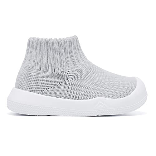 Image of Eashi Baby Boy Girl Non-Skid Indoor Infant Walking Shoes Breathable Warm Elastic Sock Shoes with Memory Sole Protect Toes Outdoor Sneakers