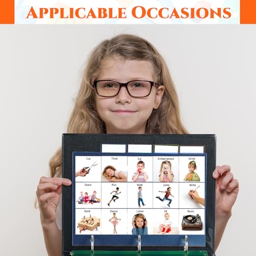 Resurhang Communication Book 162 Laminate Icon Picture Cards with 5 Multicolor Dividers 1 Sentence Strip for Autism Vocabulary Language Speech Articulation Learning Supplies - Image 6