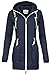 Produktbild Sublevel Damen Matilda Winter Jacke Parka Mantel Winterjacke gefüttert mit Kapuze 6 Farben XS-XL Midnight Blue M
