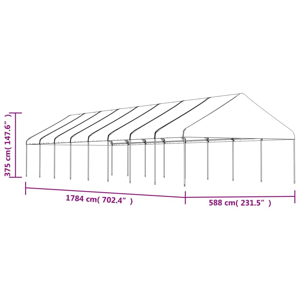 Belvédère Blanc avec Toit Polyéthylène 17,84x5,88x3,75 m