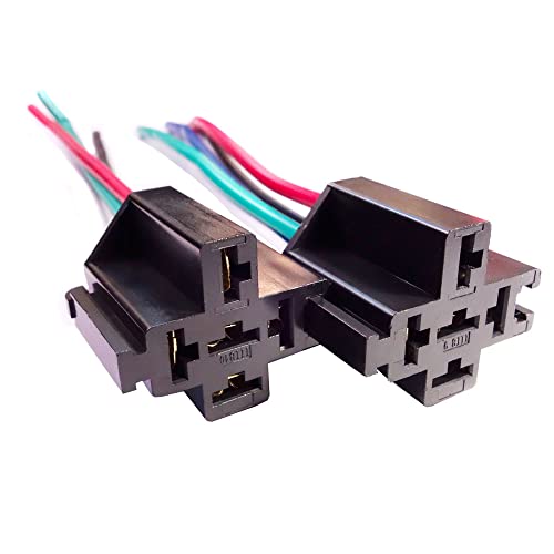 Artrinck 5-Pin 12V 40A Car Relays,Spdt Automotive/Motor/Atv/Vacuum Pump System Relays With Interlocking Relays Socket And Color Wire Harness,Auto Switches & Starters,2 Pack (Jd1914) #TOP2