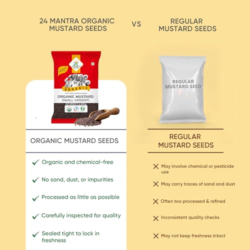 Image of 24 Mantra Organic Mustard Seeds Small /Sarson k beenj /Ava Ginjalu - 100gms | Pack of 1 | Chemical Free & Pesticides Free | Unadulterated | Rich Flavour | Minimally Processed