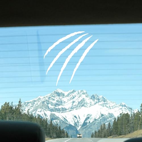 Image of GORGECRAFT 4 Styles 4Pcs Monster Claw Scratch Stripe Car Decals White Reflective Claw Mark Bumper Sticker Waterproof PET Automotive Exterior Decor Stickers for SUV Truck Motorcycle Doors Walls Laptop