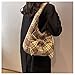 Fashion Shoulder Hobo Bags for Women Wool Tweed Tote Bags Plaid Pattern Bowknot Handbags and Purses Large Capacity (Bowknot)