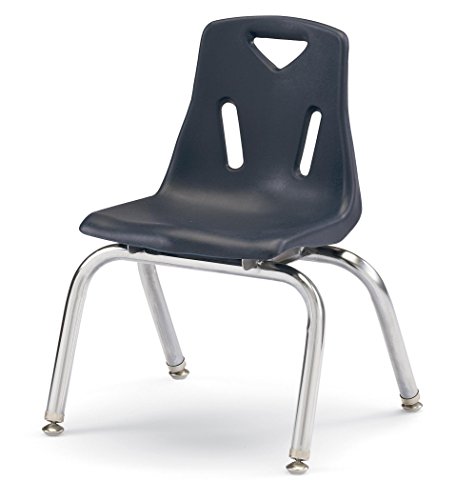 Jonti-Craft Berries 8140Jc6112 Stacking Chairs With Chrome-Plated Legs, 10" Height, Navy, Pack Of 6 #TOP16
