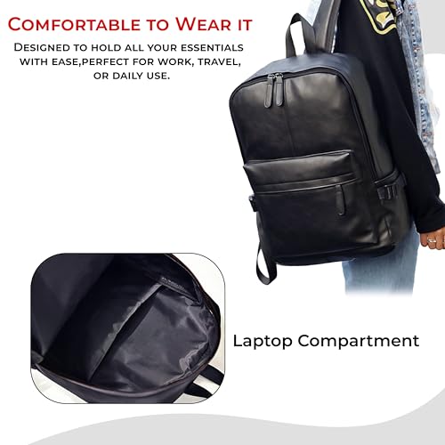 Image of Kraptick Multi-functional Backpack-Waterproof Laptop Backpack, Office Bag with PU Leather Design, Professional Bag for Laptops and Work, Durable and Stylish Bags for Travel