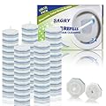 Sagry 50 Counts Disposable Toilet Bowl Wand Refills, 5X Cleaning Power Toilet Cleaner Refill Pads, Deep Cleaning, No Falling Apart, Fresh Fragrance, Compatible with Most Toilet Brushes