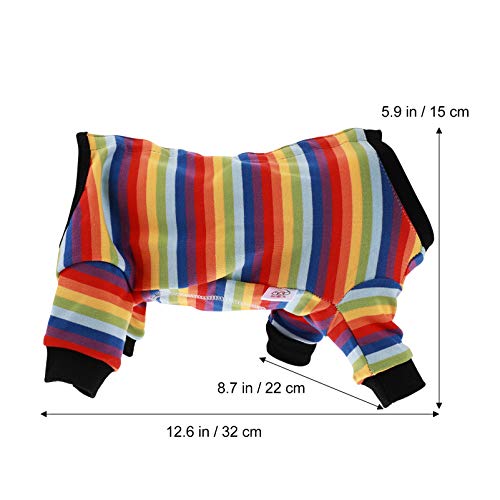 Scicalife Terno para Cães Gatos de Recuperação Após A Cirurgia Do Arco Íris Stiped Camisa Recuperaçã