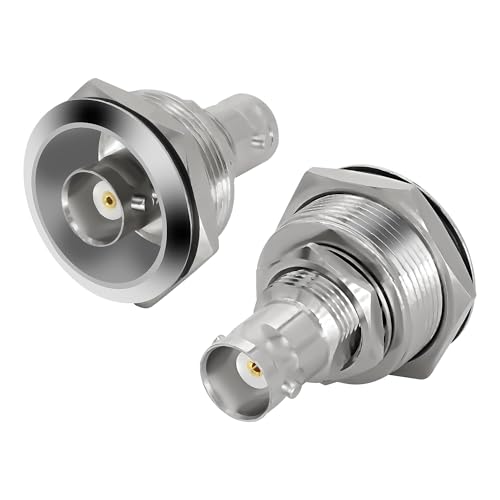 Adaptador Conector BNC Hembra a Hembra Panel 2 Pzs miniatura 1