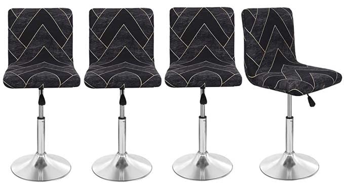 Housse de tabouret de bar avec dossier extensible pour chaise de salle à manger pivotante (Color : #34, Size : 4 pièces)