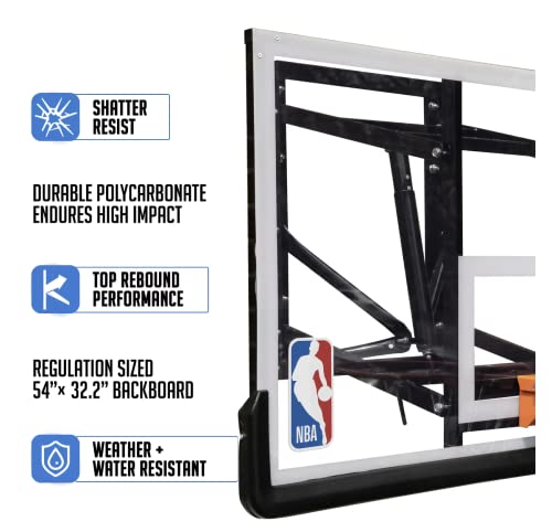 54-Inch Backboard And Rim Combo With Polycarbonate Backboard Wall Mounting System #TOP3